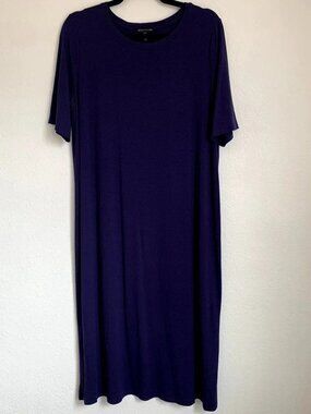 Eileen Fisher Purple T-Shirt Maxi Dress Size Medium